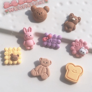 [Rabbit Bear Biscuits] สติกเกอร์เรซิ่น ลายการ์ตูนหมี แฮนด์เมด diy สําหรับติดตกแต่งโทรศัพท์มือถือ เครื่องประดับ