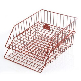 ถาดเอกสารลวดเคลือบพลาสติก 2 ชั้น โรบิน 402/2-layer plastic-coated wire document tray, Robin 402