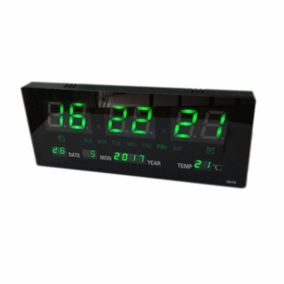 นาฬิกาดิจิตอลLED Number Clock แขวนผนัง รุ่น3615 ขนาด 36 X 15 X 3 CM (ตัวเลขสีเขียว)