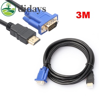 Didays อะแดปเตอร์แปลงสายเคเบิ้ล HDMI ตัวผู้ เป็น VGA HD ตัวผู้ 15Pin 1080P HDTV