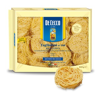 พาสต้าไข่ เทคลิโอลีนี่ เบอร์.306 - ดีเชคโก้, 500 กรัม Pasta Tagliolini UOVO No.306 - De Cecco, 500 grs