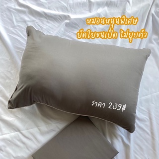 Piilow รุ่น Premium Soft Down (Meduim low ) หมอนหนุนพิเศษสีเทาขนาดขอบรอบ ployester ขนาด  17.5 X 26.5 inch