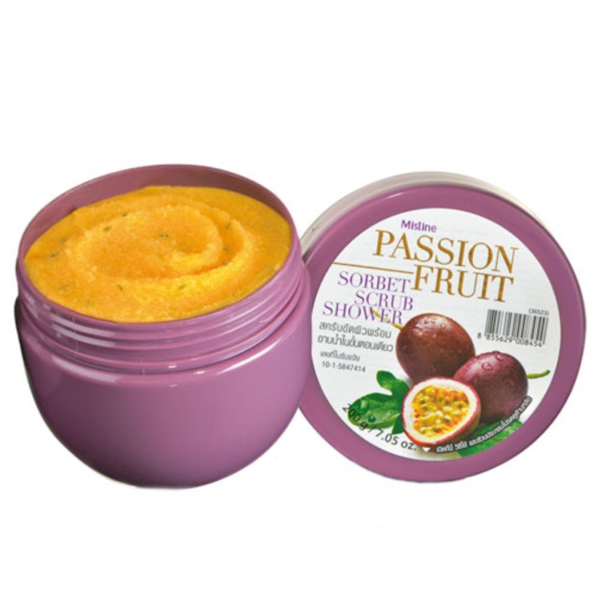 มิสทิน แพสชั่น ฟรุต ซอร์เบต์ สครับ ชาวเวอร์ 200กรัม MISTINE-PASSION FRUIT-SORBET SCRUB-SHOWER 200G