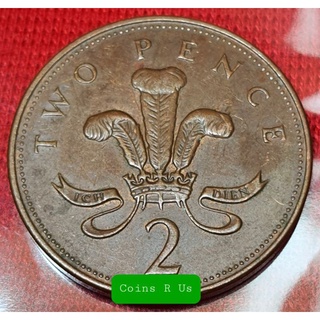 เหรียญต่างประเทศ อังกฤษ ปี 1985 - 1992 ชนิด 2 Pence ขนาด 25.9 มม. ผ่านใช้น่าสะสม