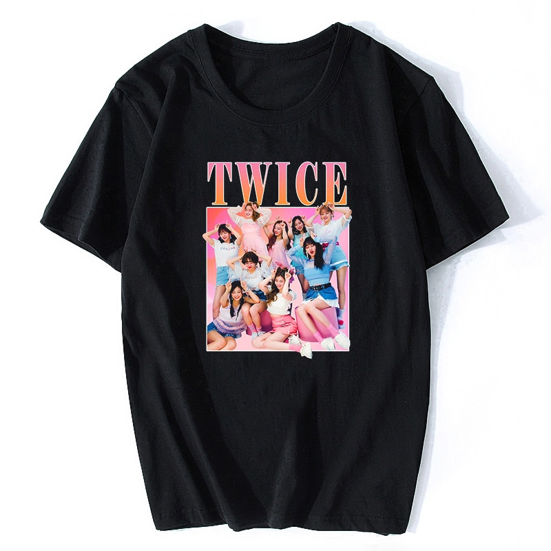 Twice Kpop เสื้อยืดผ้าฝ้ายสไตล์ฮิปฮอปวินเทจสําหรับผู้ชาย / ผู้ชาย