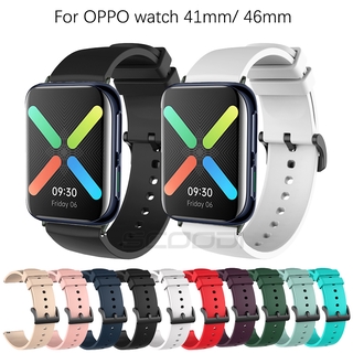 สายนาฬิกาข้อมือซิลิโคน แบบนิ่ม สีสันสดใส สําหรับ Oppo Watch 41 มม. 46 มม.