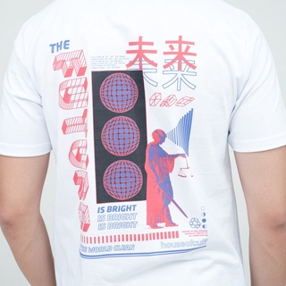 Houseofcuff เสื้อยืด Kaos Putih Motif The Future มีไซซ์ S - 4XL