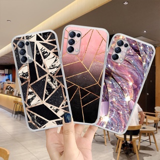 สีสันเรียบง่าย เคส OPPO Reno 5 4G 5G เคสโทรศัพท์เคสกันกระแทกซิลิโคนใสนุ่มเต็มกล้องปก 301-1