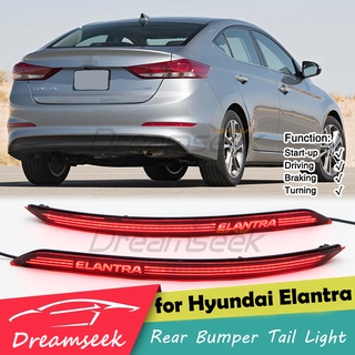 ไฟท้ายกันชน LED สะท้อนแสง พร้อมไฟเลี้ยวไดนามิก เลนส์สีแดง สําหรับ Hyundai Elantra Avante AD 2017 2018 2019 2020 #อืม