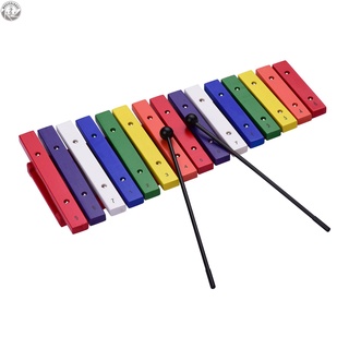 [In Stock] Ammoon 15 คีย์เครื่องดนตรี Xylophone มีสีสันของเล่นสําหรับเด็กฝึกการศึกษา