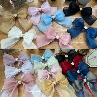 โบว์เจ้าหญิงชีฟอง12สี โบว์สีฟ้า โบว์วันแม่🎀 ‼️พร้อมส่งจากไทย💚 🇹🇭