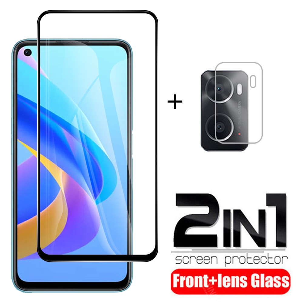 2 in 1 ฟิล์มกระจกนิรภัยกันรอยหน้าจอ แบบเต็มจอ สําหรับ Oppo A96 A 96 A76 A36 A54 4G 5G OppoA96