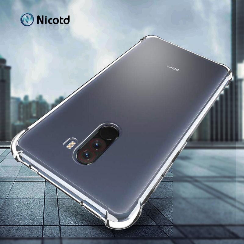 สําหรับ Xiaomi Pocophone F1 กรณีกันกระแทกโทรศัพท์ป้องกัน Shell โปร่งใส Soft TPU Protector กระเป๋าสําหรับ Xiomi F1 PocophoneF1 ฝาครอบ