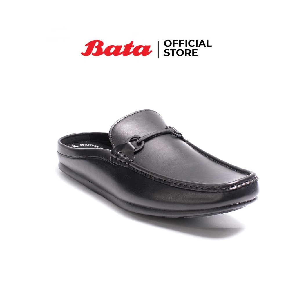 Bata บาจา รองเท้าแบบสวมเปิดส้นหนังเทียม สวมใส่ง่าย ใส่ลำลอง น้ำหนักเบา ไม่ลื่น สำหรับผู้ชาย รุ่น Moore สีดำ 8416222