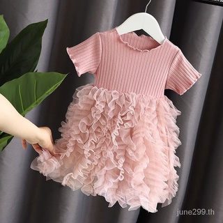 💗พร้อมส่ง💗 สาวๆเสื้อผ้าเด็กชุดแขนสั้นชุดฤดูร้อนใหม่หญิงทารกเจ้าหญิงชุดเค้กต่างประเทศเด็กกระโปรงจีน/เสื้อผ้าเด็กผู้หญิง SL5316