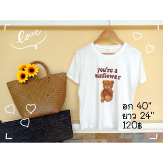 💓พร้อมส่ง💓เสื้อยืดสกรีนลายหมี