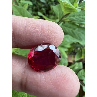 RUBY Oval size 14.x12mm Lab Made weight 9.00 carats ทับทิม พม่าเทียม 9 กะรัต(CARATS) พลอย ขนาด 14X12 มิล