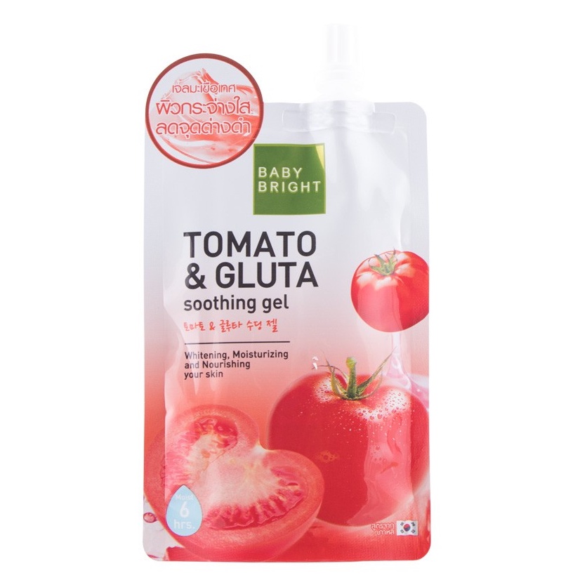 (1ซอง) BABY BRIGHT TOMATO & GLUTA SOOTHING GEL 50G