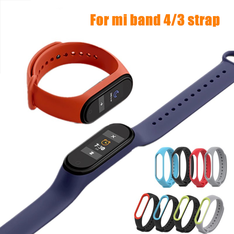 Mijobs Mi Band 3 4 สายรัดข้อมือซิลิโคน Xiaomi Miband Wristband Smart M3 M4 ของแท้ ป้องกันหน้าจอ ที่ชาร์จ 5