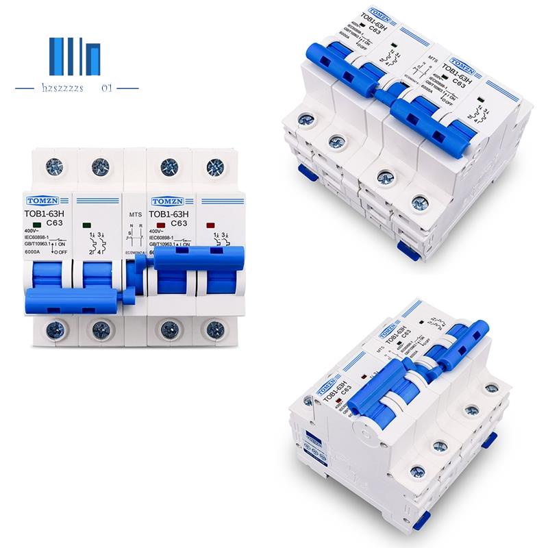 TOMZN 2P+2P MTS TOMZN AC Dual Power Manual Transfer Switch Circuit Breaker MCB 50HZ/60HZ