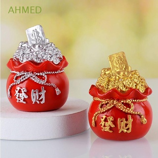 Ahmed ฟิกเกอร์เรซิ่น รูปถุงธูป สีเงิน สีทอง ขนาดเล็ก สําหรับตกแต่งบ้าน รถยนต์ ออฟฟิศ วันปีใหม่