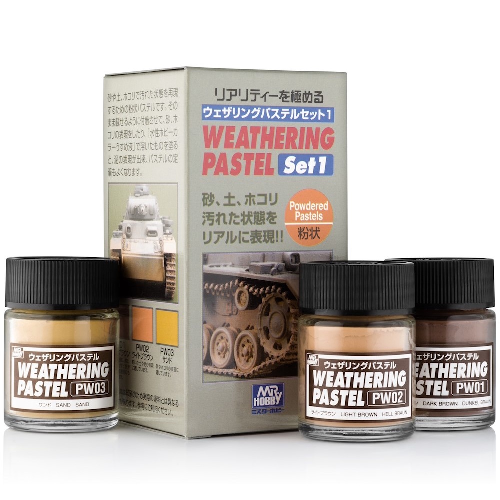 MR.WEATHERING PASTEL SET 15g. (3 Colors) PP-101 MR.WEATHERING PASTEL SET 1