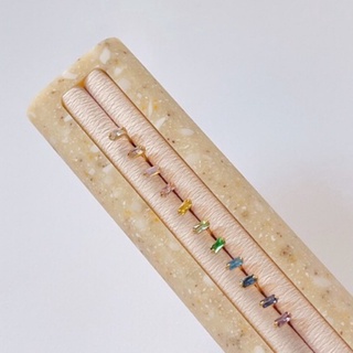 Little colorful gemmy stud earrings 18k ต่างหูแป้นจิ๋วมีให้เลือกถึง11สีเลยค่า