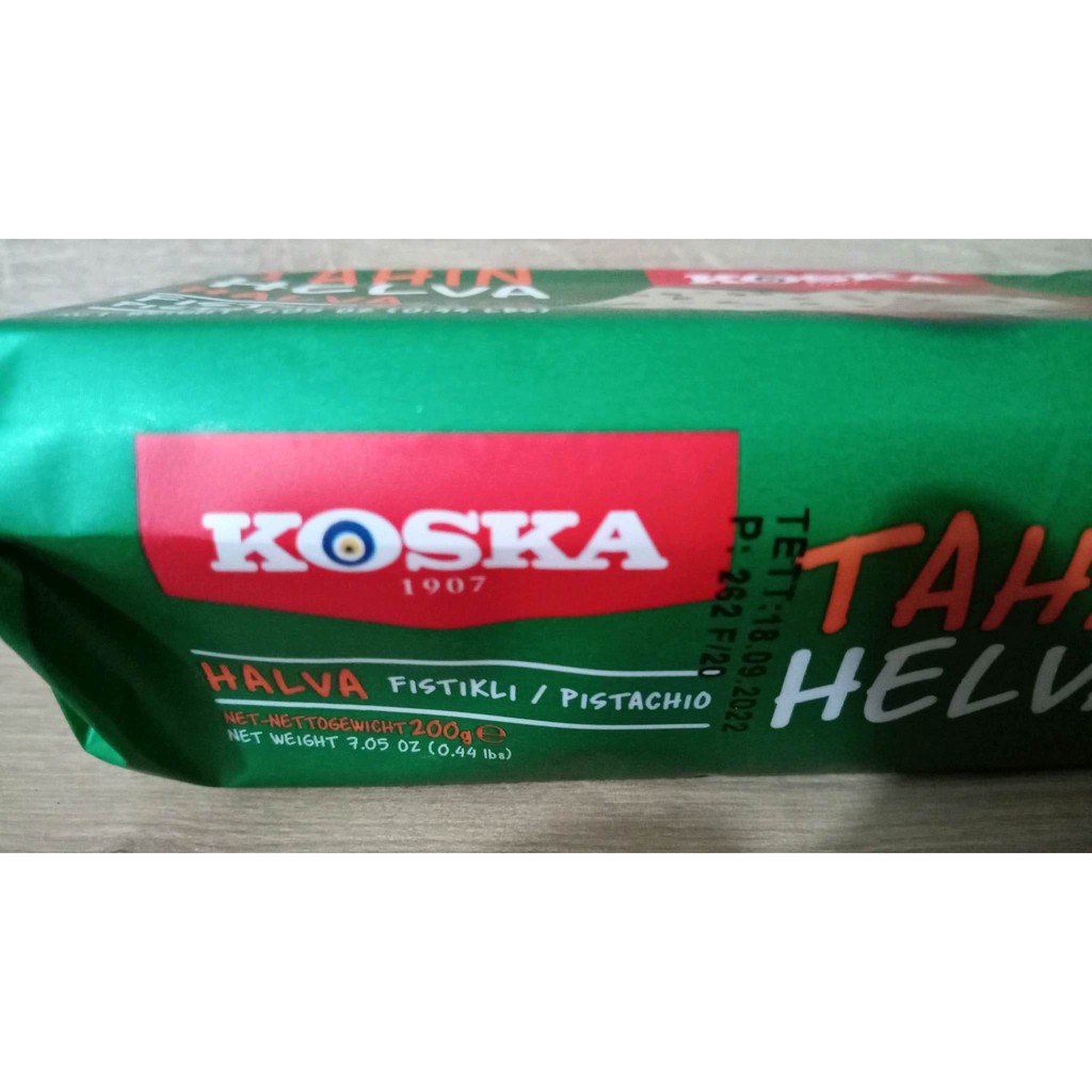 งาขาวบด รส Pistacio แบรนด์ Koska  Tahin Helva (Halva with Pistachi) สินค้าคุณภาพจาก ตุรกี ขนาด 200 กรัม Exp 12/2026 - รูปที่ 2