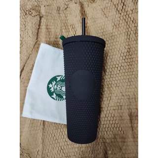 Starbucks แก้วหนามสีดำ Matte Black Bling Cold Cup 24oz. ของแท้