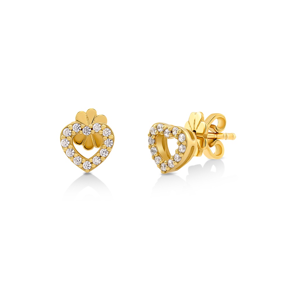 Jewellista ต่างหูรูปหัวใจเงินแท้   Love ประดับพลอย CZ ราคา ถูกที่สุด ดีลบีเคเค แกลเลอรีภาพที่ 4