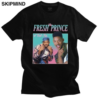 เสื้อยืดสีขาวเสื้อยืดแขนสั้น ผ้าฝ้าย พิมพ์ลาย The Fresh Prince Of Bel Air 90s Style Will Smith แฟชั่นสําหรับผู้ชายS-4XL