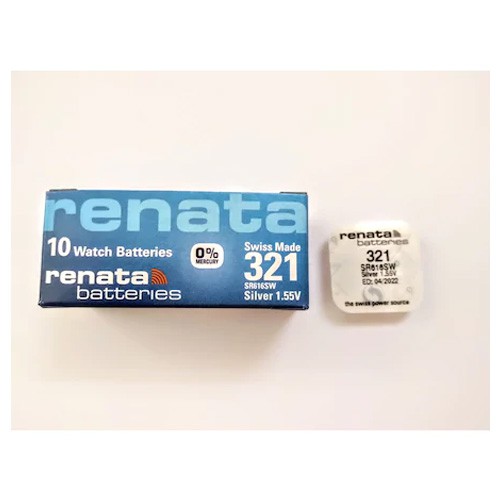 ถ่านกระดุม Renata เบอร์ ‪SR616SW , 321 , 616 , SR616 ,1.55V  จำหน่ายยกกล่อง มี 10 เม็ด