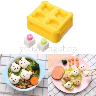 แม่พิมพ์ข้าวปั้น ข้าวปั้น ซูชิ รูปหมีน่ารัก ขนาดเล็ก DIY สําหรับเด็ก 3 ชิ้น ต่อชุด