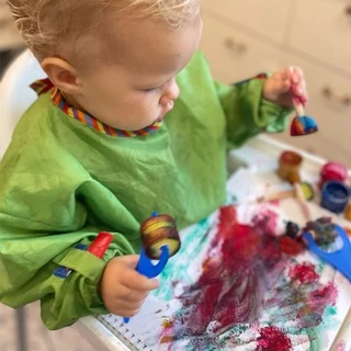 ชุดแปรงฟองน้ำสำหรับเด็ก 30 ชิ้น เครื่องมือวาดภาพ DIY สำหรับเด็กของเล่นระบายสีเพื่อการศึกษา แปรงทาสีโปสเตอร์ Poster Paint