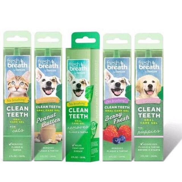 Oral Care 289 บาท Tropiclean Fresh Breath Clean Teeth Gel เจลทำความสะอาดฟันสุนัข 59 ml Pets