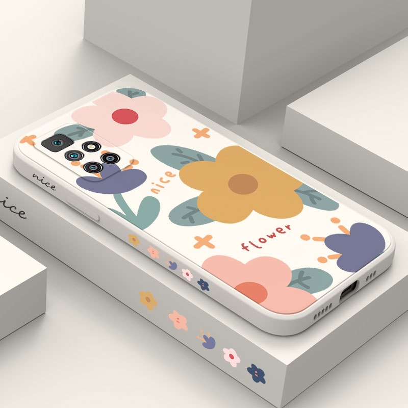 ดอกไม้สร้างสรรค์ในดวงอาทิตย์เคสโทรศัพท์สําหรับxiaomi Redmi 13 13C 12C 12 10A 10 10C 5G 4G 2022 ซิลิโคนเหลวด้านข้างรูปแบบฝาครอบ