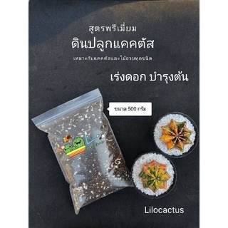 🌵ดินปลูกแคคตัส ดินกระบองเพชร ไม้อวบน้ำ ผสมสำเร็จพร้อมปลูก สูตรเร่งดอก ต้นอวบ รากเดิน ❗️ ขนาด500กรัม (ดินผสมใหม่)