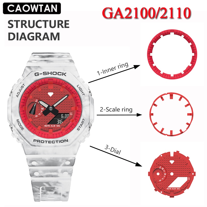 ใหม่ แหวนสเกลวัดนาฬิกาข้อมือ อุปกรณ์เสริม สําหรับ casio G shock GA2100 GA 2110