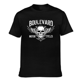 T-shirt  เสื้อยืด พิมพ์ลายหัวกะโหลก Boulevard หลากสี สไตล์วินเทจ สําหรับผู้ชายS-5XL