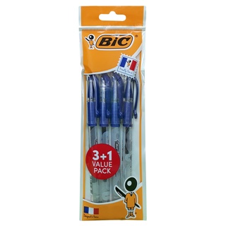 BIC ปากกาเจลบิค OPP  Gel-ocity Stic 0.5mm Blue 3ฟรี1