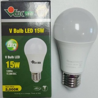 หลอดไฟ LED ยี่ห้อ VCK รุ่น V Bulb LED 15W Warmwhite 3000k