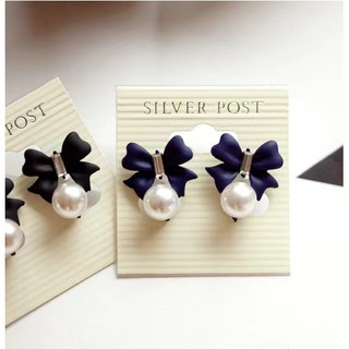 เครื่องประดับสไตล์เกาหลีขนาดเล็กต่างหูมุกหวานโบว์สตั๊ดต่างหูKorean style small jewelry sweet pearl bow stud earrings