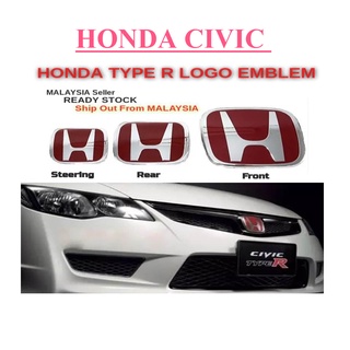 โลโก้สัญลักษณ์ Honda Civic FB FC FD FE EX RX สีแดง สีเงิน