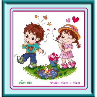 ไอแอมครอสติช iamcrossstitch DIY รหัส L-021 30x30 cm. ชุดอุปกรณ์งานฝีมือปักครอสติชครบชุด