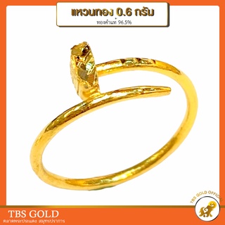 [PCGOLD] แหวนทอง 0.6 กรัม ตะปูทอง ทองคำแท้96.5% มีใบรับประกัน