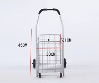 พร้อมส่ง!!รถเข็นจ่ายตลาด รถตะกร้าเข็นของพับเก็บได้ รถเข็นของช้อปปิ้ง