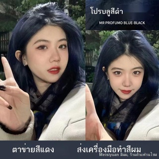 ครีมย้อมผมสีฟ้าและดำยอดนิยม สีขาวล้วน นักเรียนย้อมผมที่บ้านโดยไม่ต้องฟอก