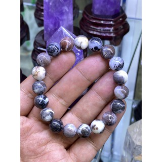 Black zebra agate กำไลหินธรรมชาติแท้ 100%