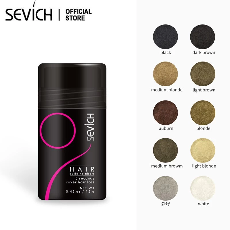 SEVICH ผงไฟเบอร์สําหรับเส้นผม 12g/25g ปกปิดผมบาง เพิ่มวอลลุ่ม