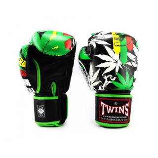 Twins special Boxing Gloves Fancy FBGVL3-54 Green leaves new collection Sparring MMA K1 นวมซ้อมชกทวินส์ ลายใบไม้